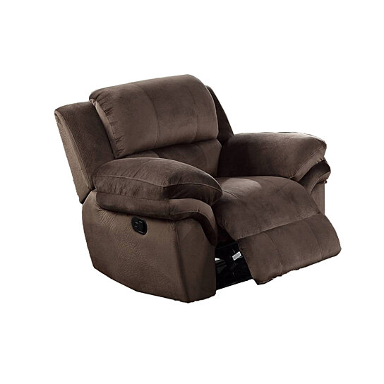 Saltoro Sherpi Fabric Manual Recliner Chair with Pillow Top Back
